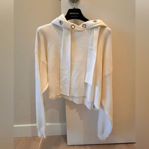 White Knit Hoodie